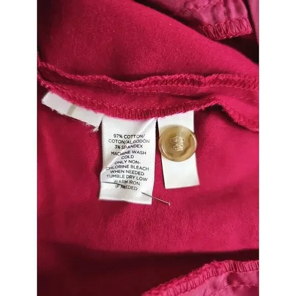 LOFT ~Woman Size 12~ Raspberry Pink Skinny Ankle Pants ~"JULIE"~ Cotton Blend. - Picture 10 of 11